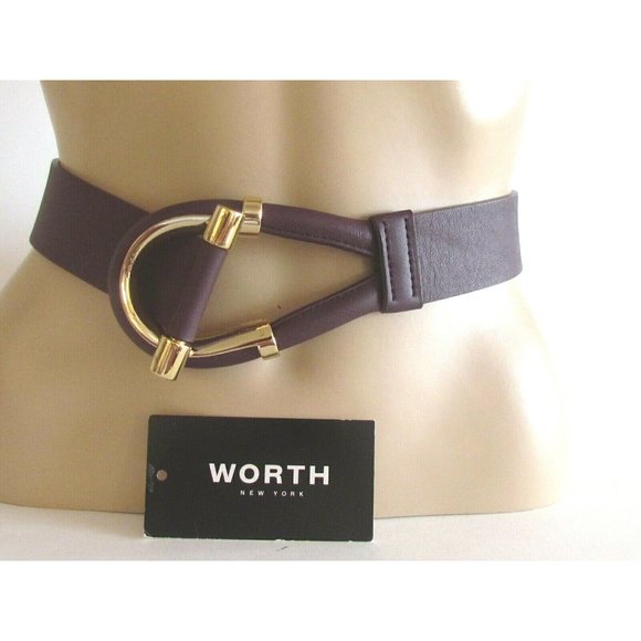 Worth New York Purple Leather Toggle Belt 42\